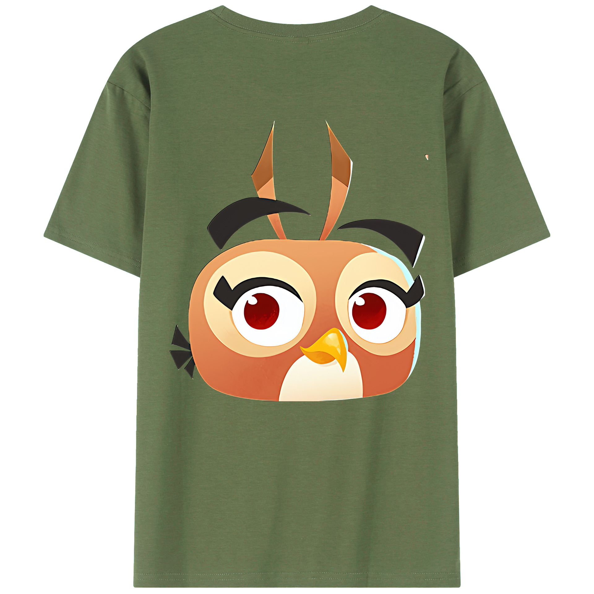 （画像用） Angry Birds アングリーバード 綿100％ メンズ半袖Tシャツ（バックプリント） 通気性